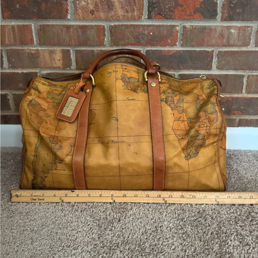Alviero Martini Brown and Tan Travel Bag with Leather Accents